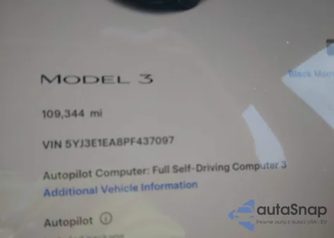 2023 Tesla Model 3 Rear-Wheel Drive z USA, uszkodzony, nr VIN 5YJ3E1EA8PF437097